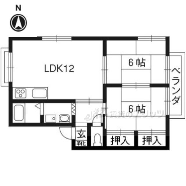 エクセレンス誠和(2LDK/1階)の間取り写真