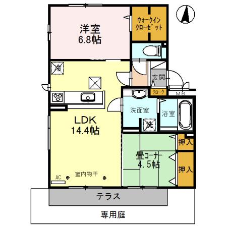 LALUCEYAMATE(2LDK/1階)の間取り写真