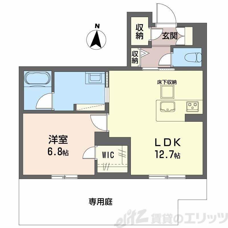 和の杜 江坂(1LDK/1階)の間取り写真