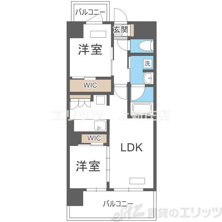 アーバネックス中崎町2(2LDK/4階)の間取り写真