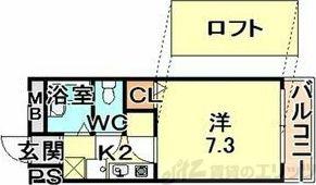 DS正雀(1K/3階)の間取り写真