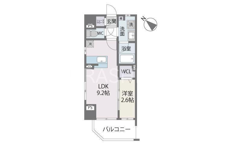 BLANCCIEL六本松(1LDK/5階)の間取り写真