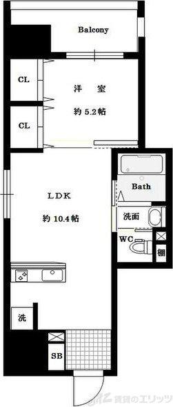 EST 18(1LDK/4階)の間取り写真