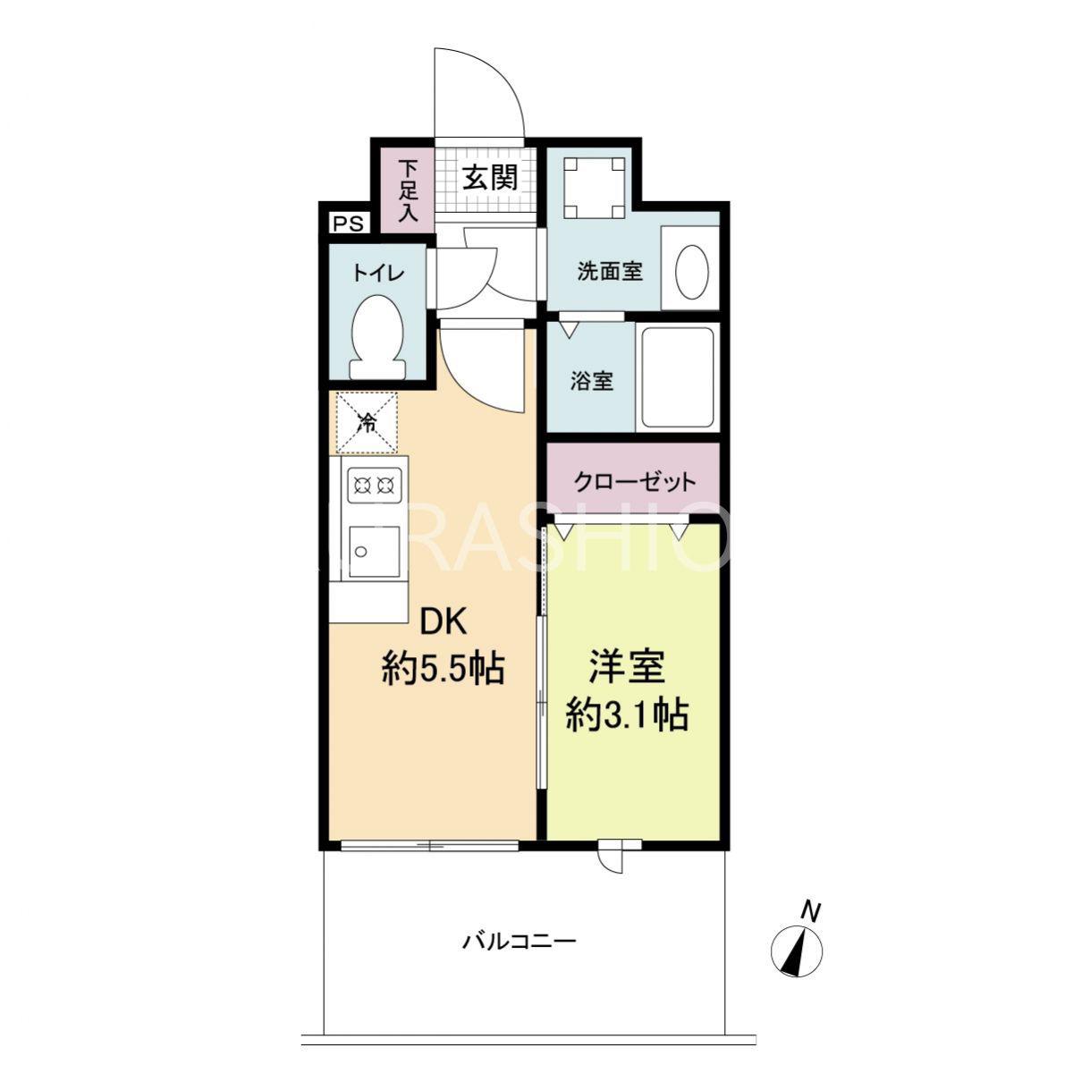 LIVE CASA県庁前(1DK/14階)の間取り写真