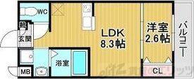 リアコート千里丘1ノース(1LDK/2階)の間取り写真