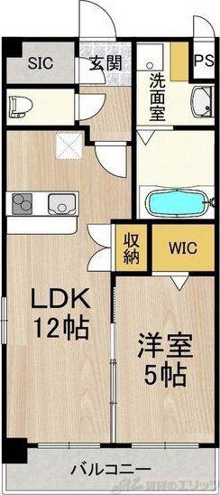 スプランディッド新大阪イースト(1LDK/5階)の間取り写真