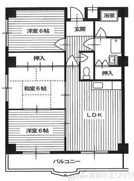 ロイヤルハイツ千里(3LDK/4階)の間取り写真