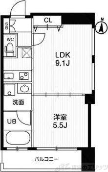 アーバンフラッツ西中島(1LDK/12階)の間取り写真