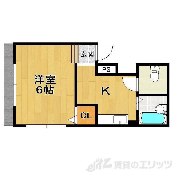 フェイズリヴァ(1K/1階)の間取り写真
