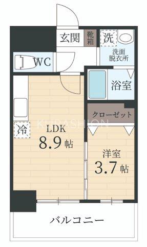 GRANDEUR住吉 弐番館(1LDK/11階)の間取り写真