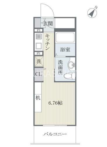 フェルト627(ワンルーム/3階)の間取り写真