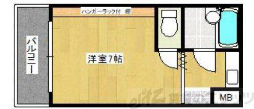 パインハイツ新大阪(1K/3階)の間取り写真