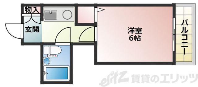ハイム淡路(1K/2階)の間取り写真