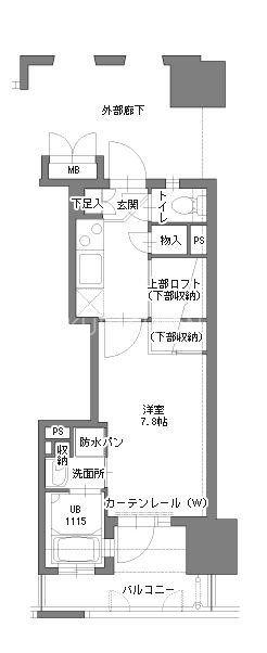 アクタス博多Vタワー(1K/7階)の間取り写真