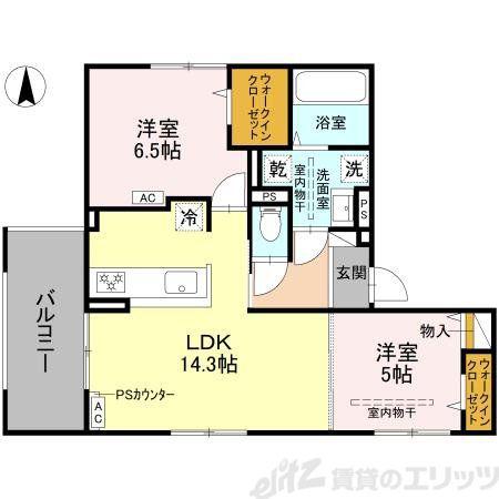 D-RESIDENCE下田部B(2LDK/3階)の間取り写真