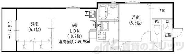 ピレーネ一津屋(2LDK/2階)の間取り写真