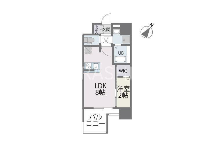 MODERN PALAZZO 博多デュオグランデウエスト(1LDK/3階)の間取り写真