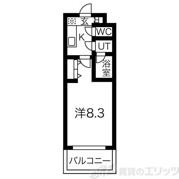 スプランディッド新大阪III(1K/14階)の間取り写真