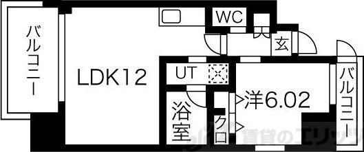 プレジオ江坂ROUGE(1LDK/9階)の間取り写真