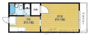 ハイツ五百住(1DK/3階)の間取り写真