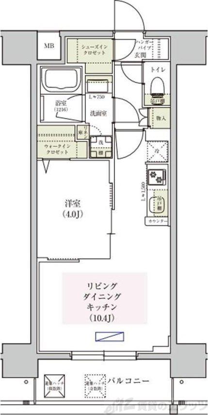 アーバネックス東梅田(1LDK/7階)の間取り写真