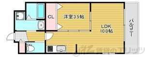EXCELLENT KISHIBE(1LDK/8階)の間取り写真