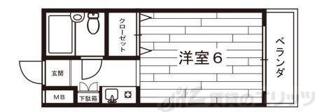 春日ハイツ(1K/3階)の間取り写真
