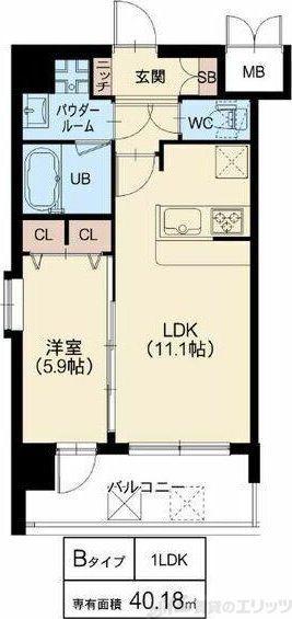 スプランディッド梅田北(1LDK/7階)の間取り写真