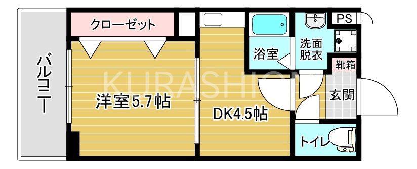 リファレンスベイサイド(1DK/6階)の間取り写真
