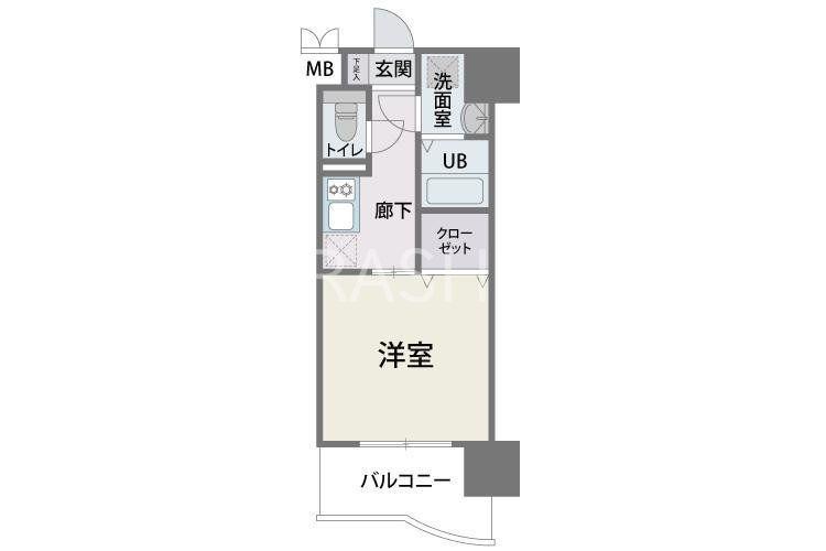 CAVANA天神(1K/8階)の間取り写真