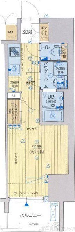 レジュールアッシュ北大阪GRAND STAGE(1K/6階)の間取り写真