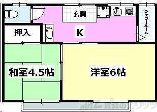 辻子マンション(2DK/3階)の間取り写真
