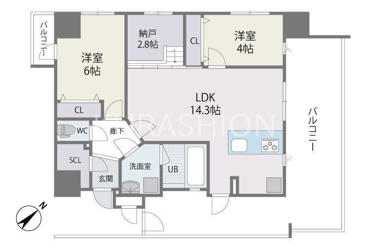 MODERN ASPIRATION 平尾駅前(2SLDK/4階)の間取り写真