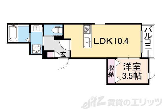パルボヌール(1LDK/3階)の間取り写真