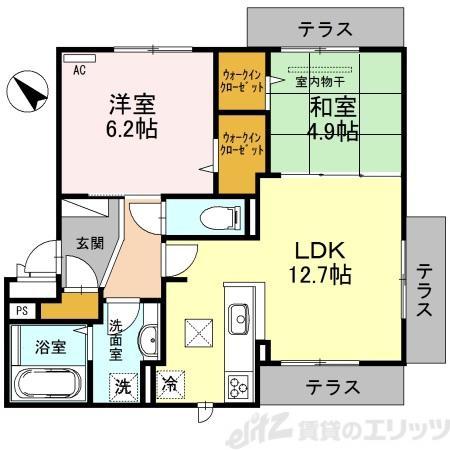 AMARANTHHIRANO(2LDK/1階)の間取り写真