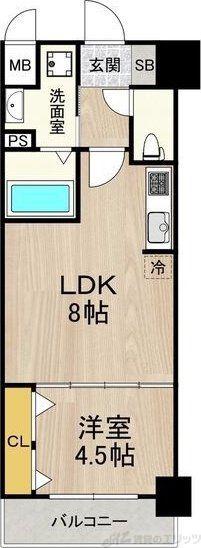 セノアタワー新大阪(1LDK/7階)の間取り写真