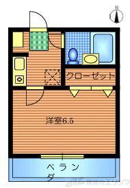 つばさハイツ(1K/4階)の間取り写真