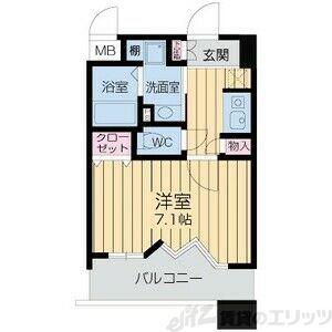 アーバンウェル茨木(1K/8階)の間取り写真
