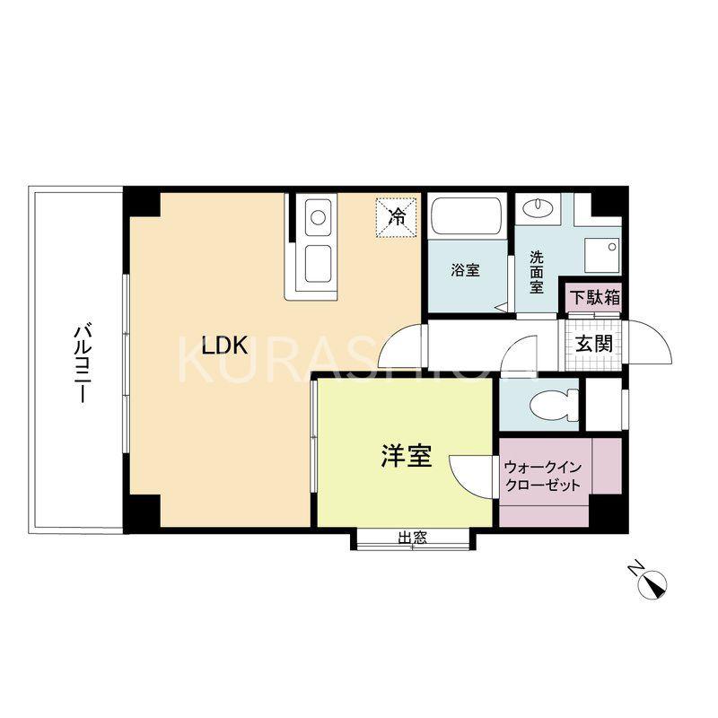 KDXレジデンス天神東2(1LDK/6階)の間取り写真