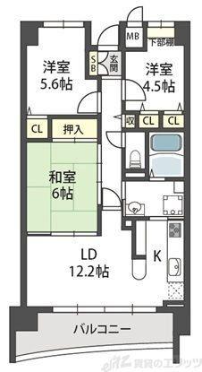メゾンドルミエール(3LDK/6階)の間取り写真