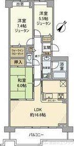 南千里パークハウス(3LDK/8階)の間取り写真