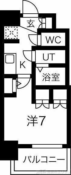 アルティザ淡路駅東(1K/3階)の間取り写真