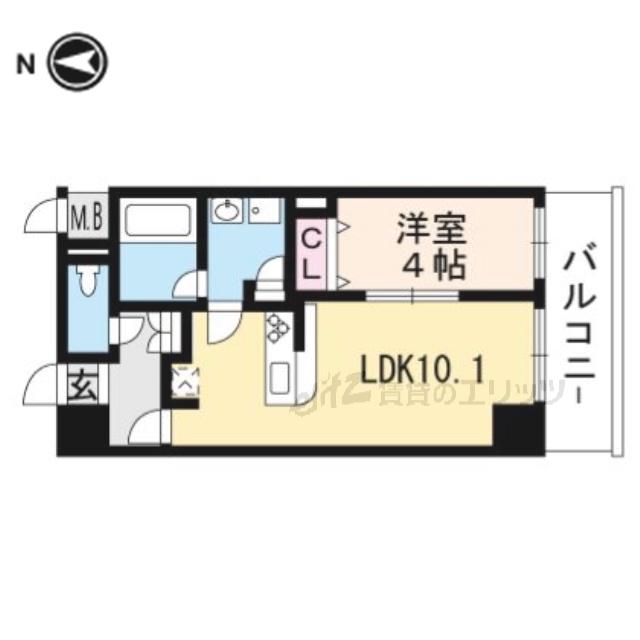 中条プレイス(1LDK/3階)の間取り写真
