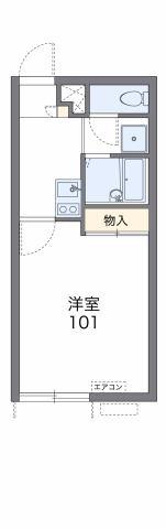 レオパレスエムエイチ コート(1K/1階)の間取り写真
