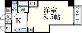 クレールメゾン(1K/7階)の間取り写真
