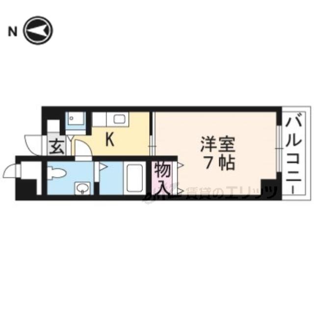 サンピラー茨木 BYK&I(1K/5階)の間取り写真