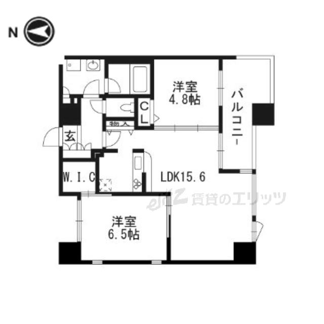 アーバネックス高槻芥川(2LDK/4階)の間取り写真