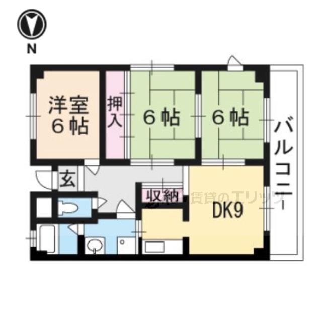 サンコート橋の内(3DK/3階)の間取り写真