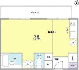 セントラルハイツ津雲台(ワンルーム/3階)の間取り写真