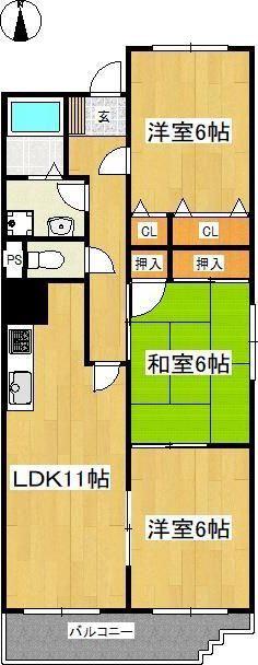 MA-COURT(3LDK/3階)の間取り写真